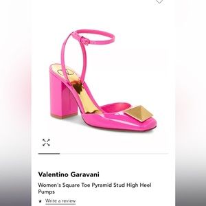 Valentino Women's Square Toe Pyramid Stud High Heel Pumps